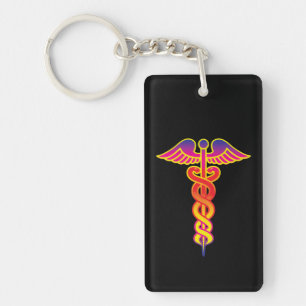 caduceus medical symbol keychain
