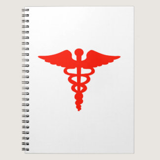 Caduceus Medical Symbol Red Notebook