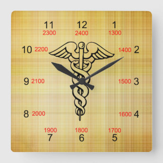 Caduceus Military Time Wall Clock