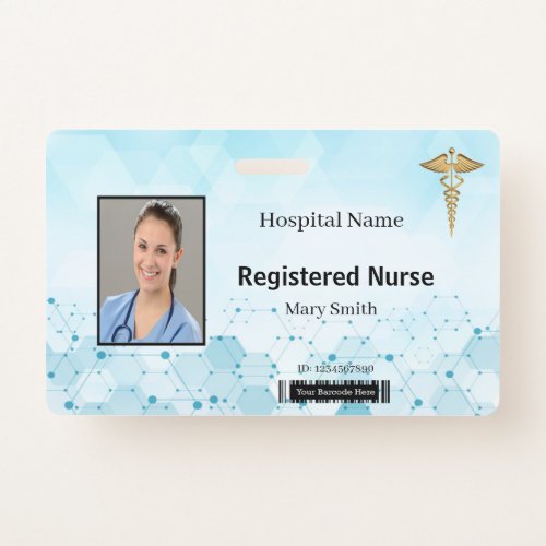 Caduceus  Molecule Medical Photo ID Badge