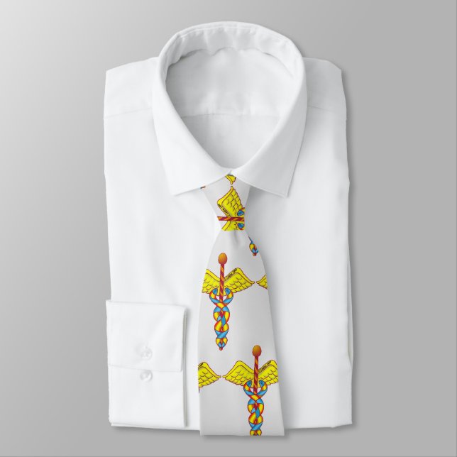 Caduceus Neck Tie (Tied)