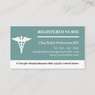 Caduceus Nurse Doctor Business Card