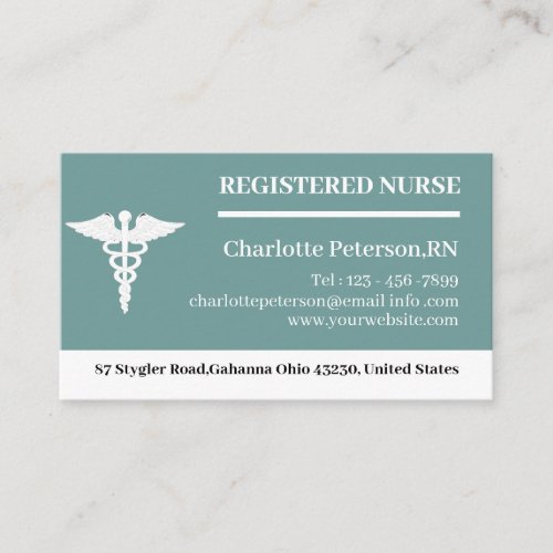 Caduceus Nurse Doctor Business Card