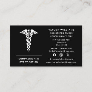 Caduceus Nurse Practitioner Doctor Cardiologist Business Card