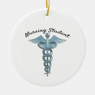 Caduceus Nursing Student Ceramic Ornament