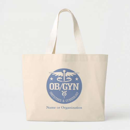 Caduceus OBGYN gift ideas Large Tote Bag