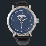 Caduceus on blue Background Watch<br><div class="desc">Caduceus on blue Background watch.</div>