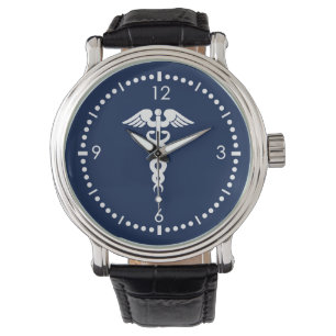 Caduceus on blue Background Watch
