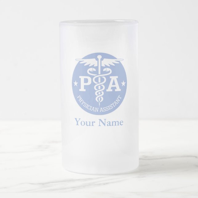 Caduceus PA2 gift ideas Frosted Glass Beer Mug (Center)