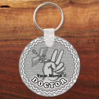 Caduceus peace doctor  keychain