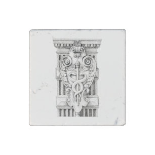 CADUCEUS Primed Marble Stone Magnet