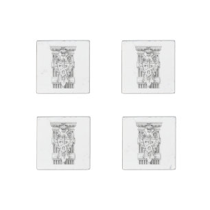 CADUCEUS Primed Marble Stone Magnets (4)