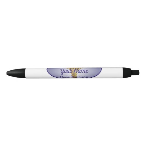 Caduceus Purple Heart Personalized Nurse Black Ink Pen