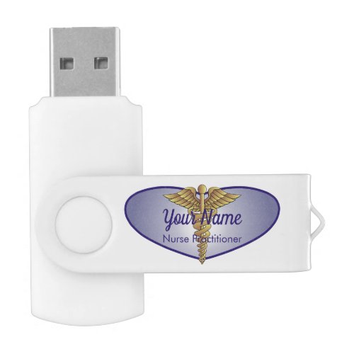 Caduceus Purple Heart Personalized Nurse Flash Drive
