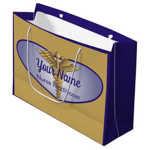 Caduceus Purple Heart Personalized Nurse Large Gift Bag