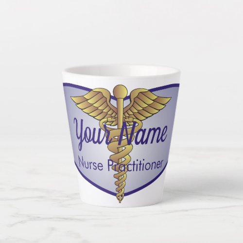 Caduceus Purple Heart Personalized Nurse Latte Mug