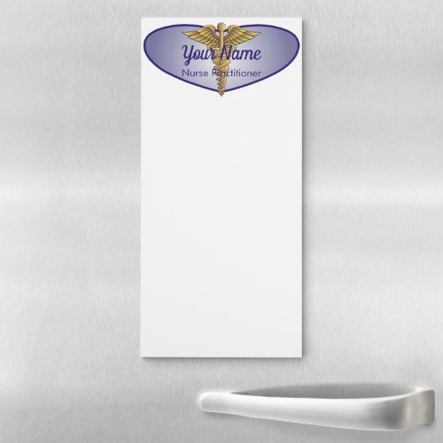 Caduceus Purple Heart Personalized Nurse Magnetic Notepad