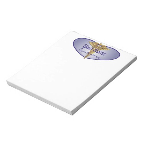 Caduceus Purple Heart Personalized Nurse Notepad