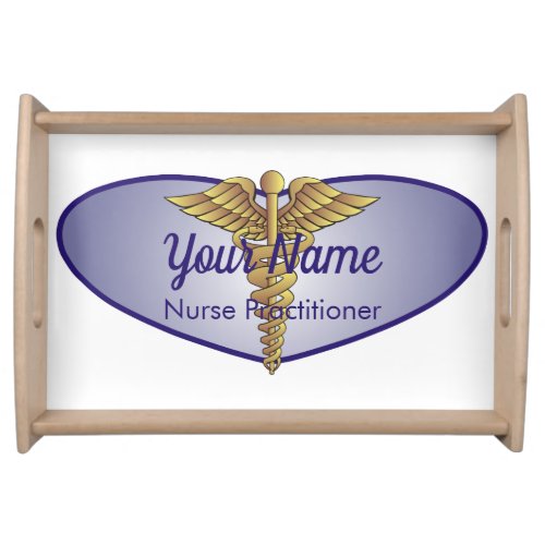 Caduceus Purple Heart Personalized Nurse Serving Tray