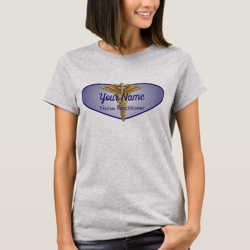 Caduceus Purple Heart Personalized Nurse T_Shirt