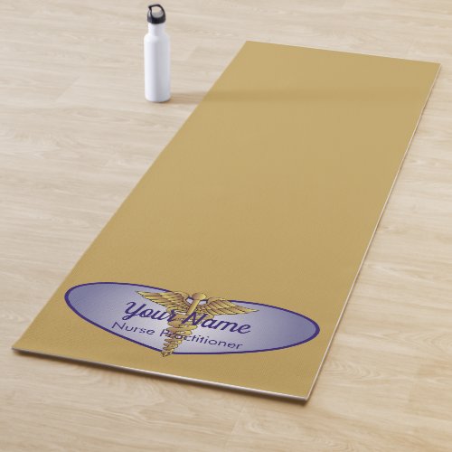 Caduceus Purple Heart Personalized Nurse Yoga Mat