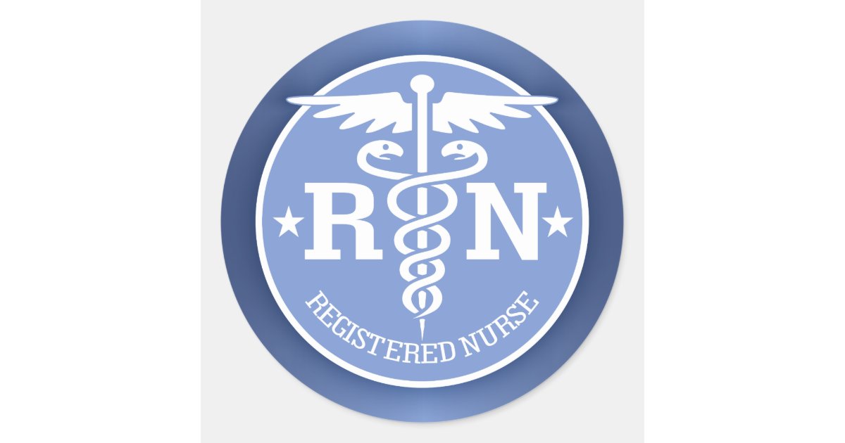 Caduceus Rn 2 Classic Round Sticker 