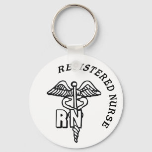 CADUCEUS RN LOGO REGISTERED NURSE KEYCHAIN