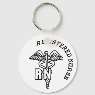 CADUCEUS RN LOGO REGISTERED NURSE KEYCHAIN