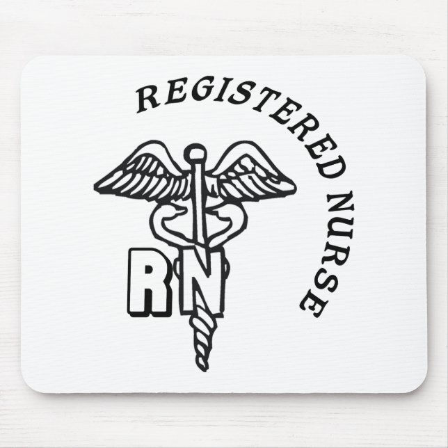 CADUCEUS RN LOGO REGISTERED NURSE MOUSE PAD (Front)