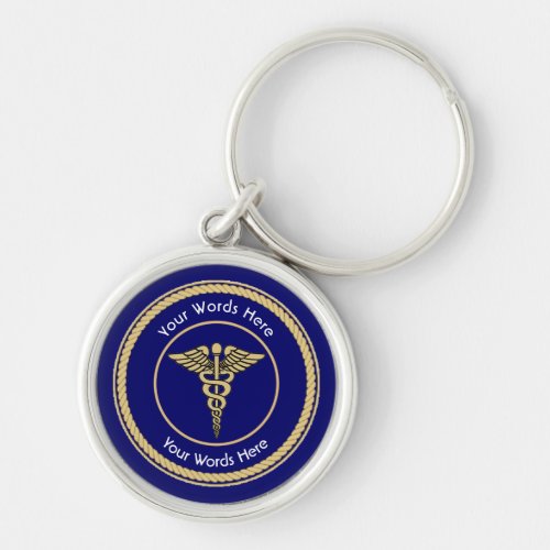 Caduceus Rope Shield Universal Custom Keychain