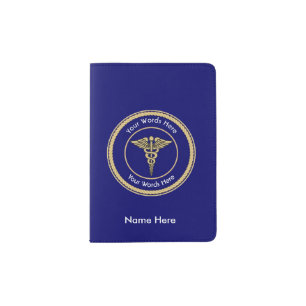 Caduceus Rope Shield Universal Custom Passport Holder
