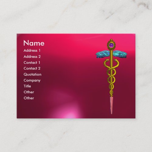 CADUCEUS RUBY vibrant gold pink purple fuchsia Business Card