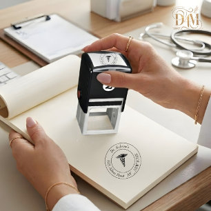 Caduceus Stethoscope Doctor Healthcare Nurse Self-inking Stamp