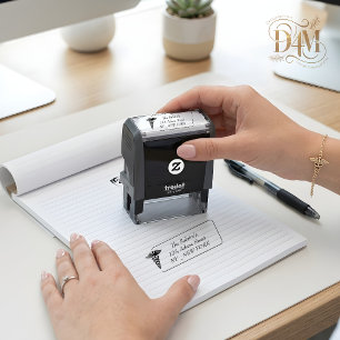 Caduceus Stethoscope Nurse Graduation address Self-inking Stamp