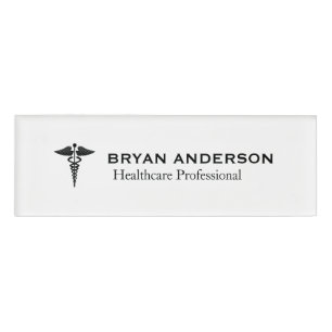 Caduceus Symbol Medical Healthcare Name Tag
