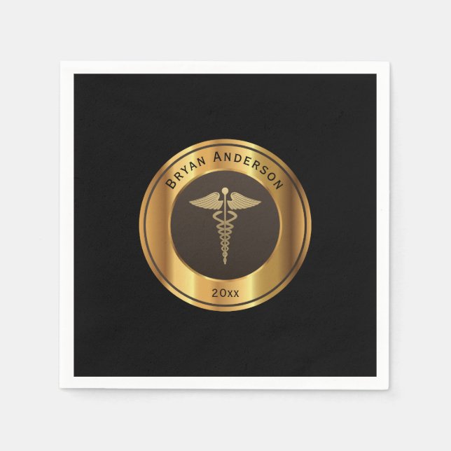 Caduceus Symbol Medical School Graduation Napkins (Front)