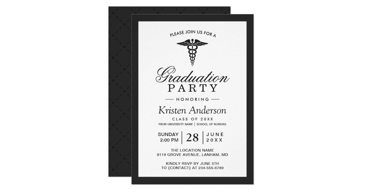Caduceus Symbol Medical School Graduation Party Invitation Zazzle Com
