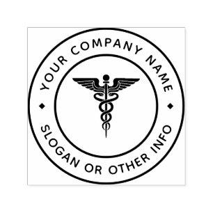 Caduceus Symbol Return Address Self-inking Stamp