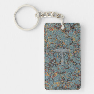 Caduceus the medical symbol for a doctor or nurse keychain