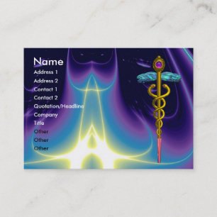 CADUCEUS, vibrant gold amethyst Business Card