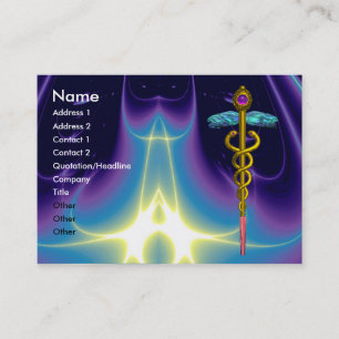 CADUCEUS, vibrant gold amethyst Business Card