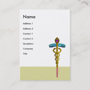 CADUCEUS,  vibrant gold amethyst Business Card