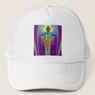 CADUCEUS , vibrant gold amethyst Trucker Hat