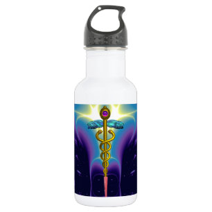 CADUCEUS,Vibrant Gold Amethyst Water Bottle