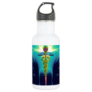 CADUCEUS,Vibrant Gold Amethyst Water Bottle