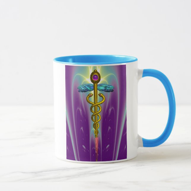 CADUCEUS , vibrant gold ametist Mug (Right)