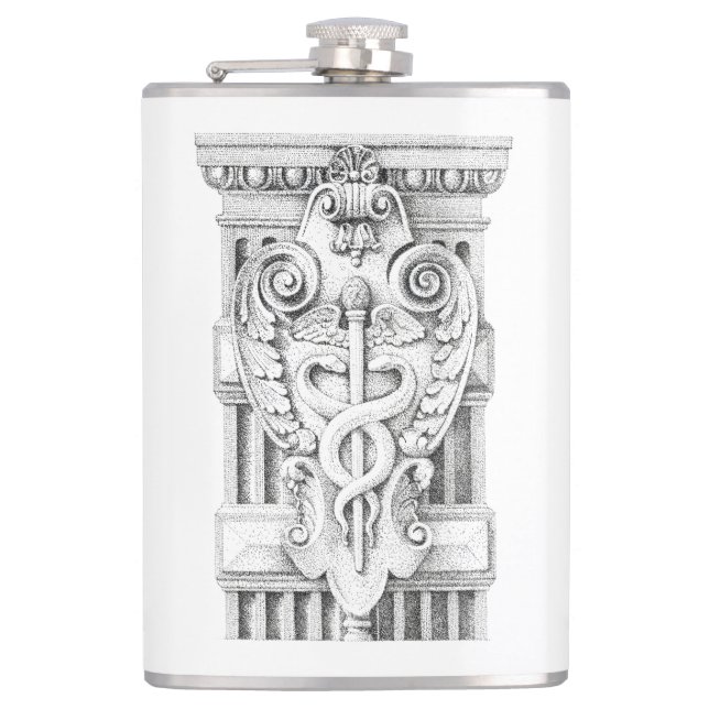 CADUCEUS Vinyl Wrapped Flask (Front)