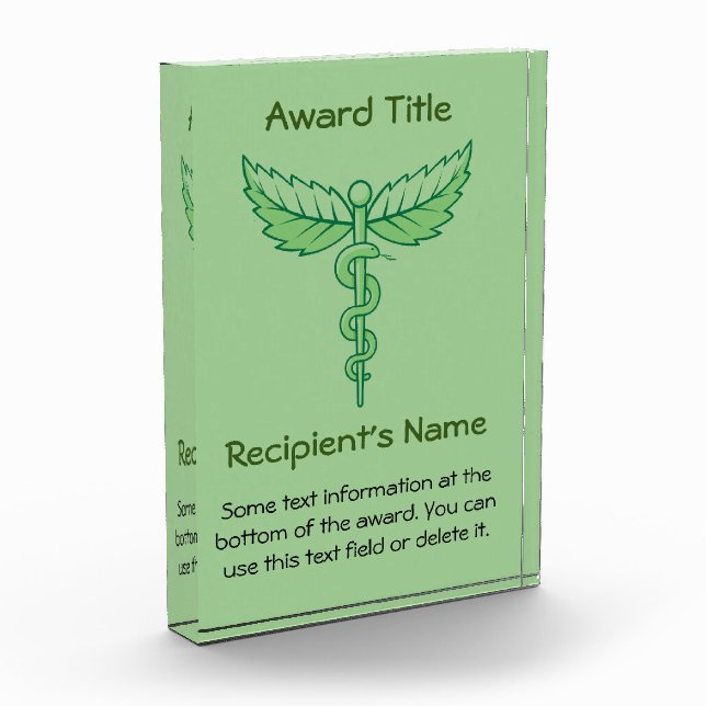 Caduceus with Leaves Award (Left)