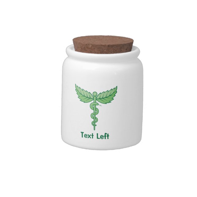 Caduceus with Leaves Candy Jar (Left)