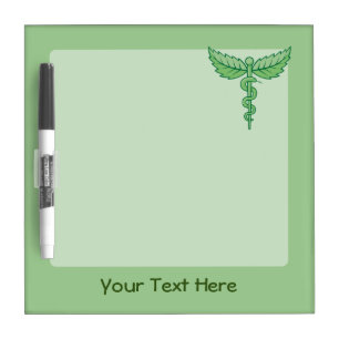 Caduceus with Leaves Dry-Erase Board